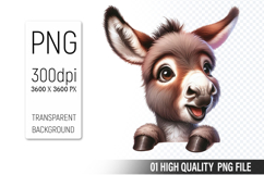 Cute Donkey Fox, Animal Sublimation Clipart PNG Product Image 1