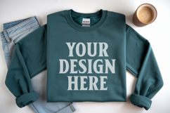 Heather Sport Gildan 18000 Folded Flat Lay Mockups Product Image 1