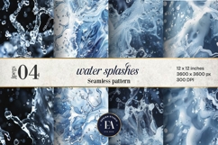Blue Water Splash Texture | Liquid Abstract Background Product Image 1