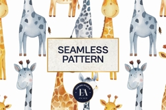 Watercolor Giraffe Pattern | Safari Animal Seamless Paper Product Image 3