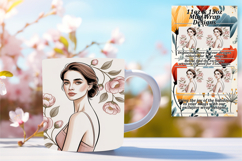 Lovely 15oz Mug Wrap Png Design , Beauty Woman Product Image 1