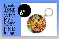 Radiant Dog Round Design Keychain Sublimation Pattern Product Image 1
