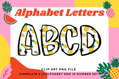 Pineapple Doodle Alphabet Summer Fruit Party Letters _B188 Product Image 1