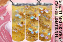 Glitzy Flower Leopard Tumbler Design: Sublimation - 20oz Product Image 1
