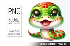 Cute Snake, Animal Sublimation Clipart PNG Product Image 1