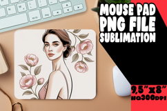 JOYFUL MOUSE PAD PNG ART, Beauty Woman Product Image 1