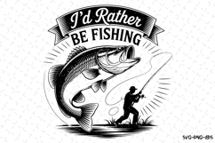 I&#039;d rather be fishing svg | Father&#039;s day Svg | Svg Files Product Image 1
