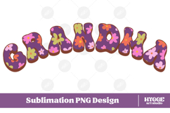 grandma Png Retro Flowers Mother&#039;s Day Floral Mom Sublimatio Product Image 1