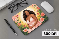 Afro Girl / Woman braided hair Mouse Pad, Black Queen PNG Product Image 1