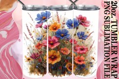 Springtime Floral Tumbler Sublimation Design Wrap Product Image 1