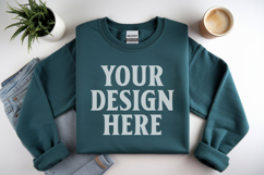 Heather Sport Gildan 18000 Folded Flat Lay Mockups Product Image 1