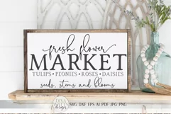 Fresh Flower Market SVG | Farmhouse Spring SVG | dxf and mor Product Image 1