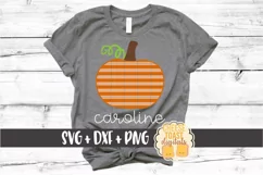 Striped Pumpkin - Halloween - Fall SVG PNG DXF Cut Files Product Image 1