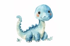 Watercolor Cute Iguanodon Dinosaur Cartoon Product Image 3