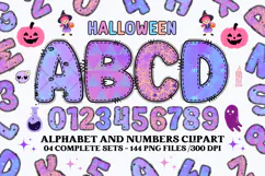 Halloween Alphabet png clipart, halloween letters doodle Product Image 1