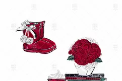 Cozy Winter Holiday Girl Reading Books Clip Art Product Image 9