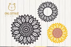 Sunflower Zentangle svg, Sunflower svg, Sunflower Monogram Product Image 12