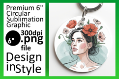 Bright Round Design for Sublimation , Beauty Woman Product Image 1