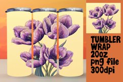 20oz Sublimation Wrap Tumbler Watercolor Floral Design Product Image 1