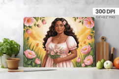 Afro Girl/Woman Melanin braided hair Cutting Board PNG Desig Product Image 1