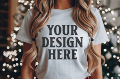 Christmas Bella Canvas 3001 White Shirt Mockup ,Trandy mock Product Image 1