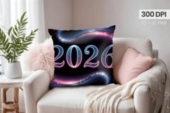 Happy New Year PNG Pillow, Festive New Year's Eve 2026 PNG Product Image 1