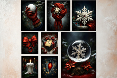 Dark &amp; Moody Christmas Gothic Junk Journal Printable Papers Product Image 18