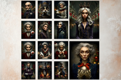 Dark &amp; Moody Christmas Gothic Junk Journal Printable Papers Product Image 3