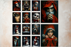 Dark &amp; Moody Christmas Gothic Junk Journal Printable Papers Product Image 5