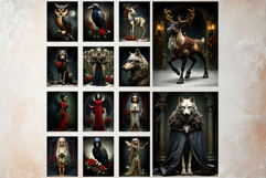 Dark &amp; Moody Christmas Gothic Junk Journal Printable Papers Product Image 9