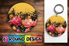 Shimmering Petal Leopard Sublimation : Keychain, Coaster Product Image 1
