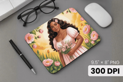 Afro Girl / Woman braided hair Mouse Pad, Black Queen PNG Product Image 1