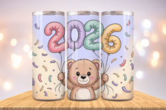 Festive Happy New Year Tumbler Wrap 2026: 20oz Skinny Tumble Product Image 1