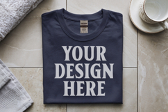 Navy Gildan 5000 Flat Lay Tshirt Mockup, G5000 mockups Product Image 1
