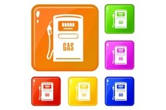 Gas column icons set vector color Product Image 1