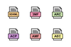 Set Of File Formats Icons Product Image 1
