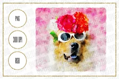 Funny Dog Wearing Sunglasses - PNG Design For Sublimation Product Image 3