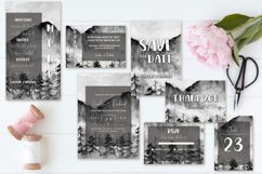 Elegant Monochromic Landscape Wedding Invitation Set Product Image 1