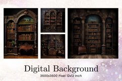 Bookcase Library Backdrop Teacher School Book Background Product Image 1