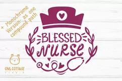 Blessed Nurse SVG, Nurse Floral Monogram SVG, Nurse Tattoo Product Image 3