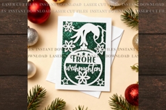 Weihnachtskarte svg Weihnachtskarten Grinch Hand: für Cricut Product Image 1