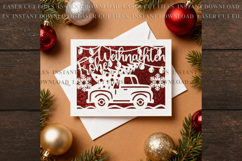 Weihnachtskarte svg truck LKW-Motiv: für Cricut, ScanNcut Product Image 1
