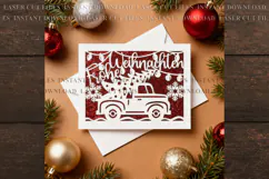 Weihnachtskarte svg truck LKW-Motiv: für Cricut, ScanNcut Product Image 1