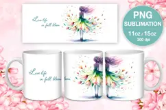 4 Spring Beauty PNG sublimation. 11 & 15 oz mug wrap Product Image 4