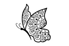 Butterfly Zentangle Mandala SVG Product Image 2