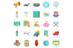 Fee icons set, cartoon style Product Image 1