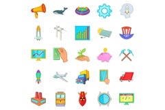 Fee icons set, cartoon style Product Image 1