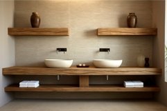 Modern double sink bathroom interior Product Image 1
