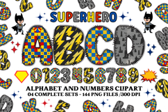Superhero Alphabet png clipart, superhero letters doodle Product Image 1