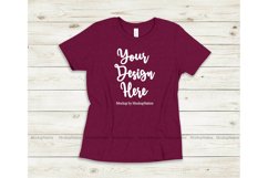 Kids Maroon Tshirt Mockup, Youth Shirt Bella Canvas 3001Y Product Image 1